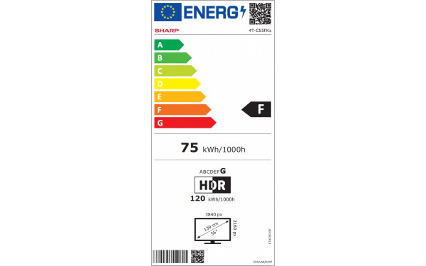 SHARP 55FK6E - &Eacute;tiquette &eacute;nergie v2