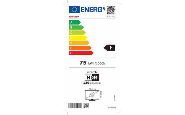 SHARP 55FL1EA - &Eacute;tiquette &eacute;nergie v2