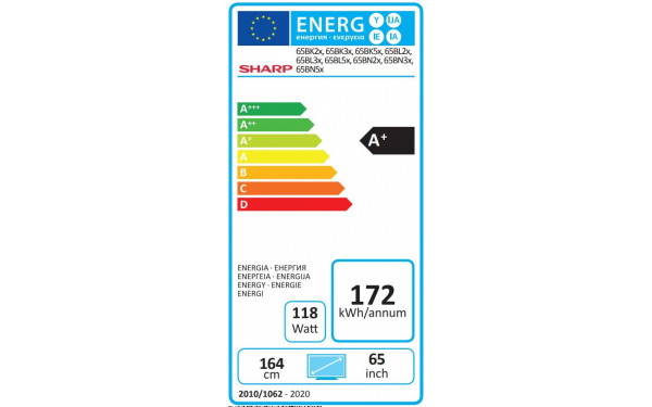 SHARP 65BN3EA - &Eacute;tiquette &eacute;nergie