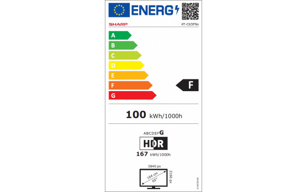 SHARP 65FN2EA - &Eacute;tiquette &eacute;nergie v2