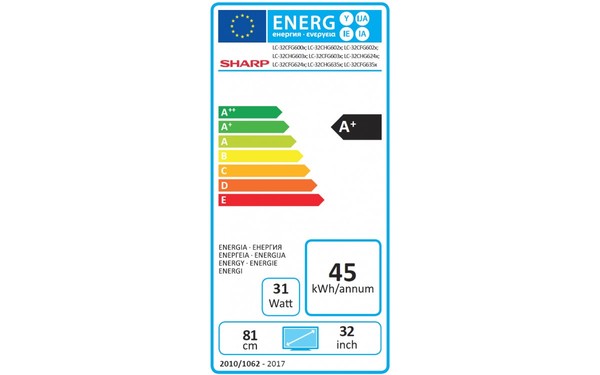 SHARP LC-32CFG6022E - &Eacute;tiquette &eacute;nergie