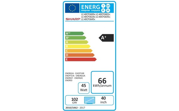 SHARP LC-40CFG6452E - &Eacute;tiquette &eacute;nergie