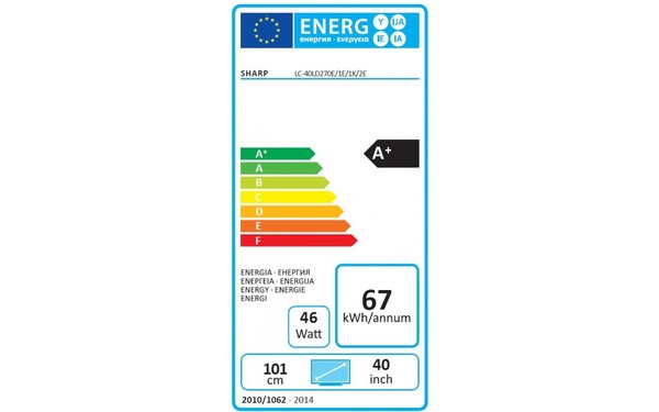 SHARP LC-40LD270E - &Eacute;tiquette &eacute;nergie