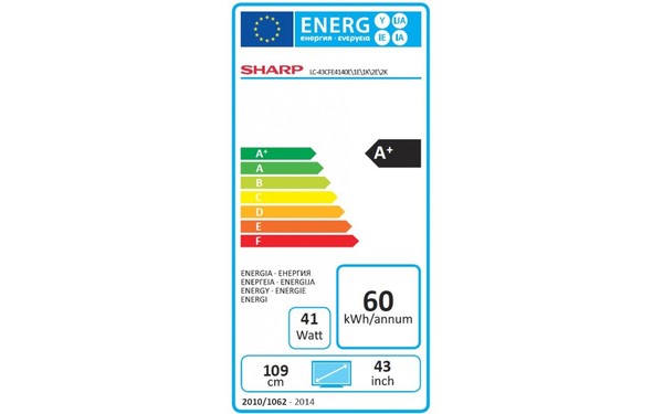 SHARP LC-43CFE4142E - &Eacute;tiquette &eacute;nergie