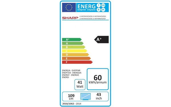 SHARP LC-43CFE6132E - &Eacute;tiquette &eacute;nergie