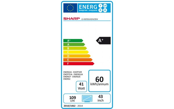 SHARP LC-43CFE6141EW - &Eacute;tiquette &eacute;nergie