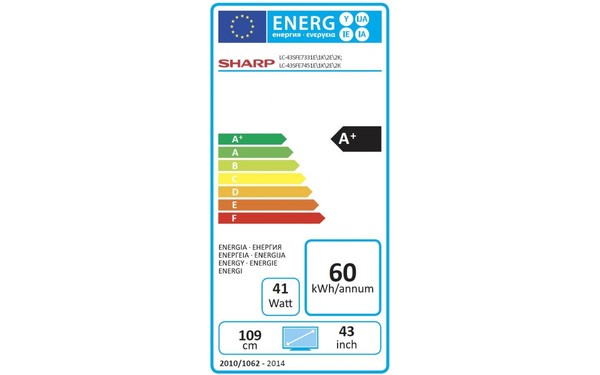 SHARP LC-43SFE7452E - &Eacute;tiquette &eacute;nergie