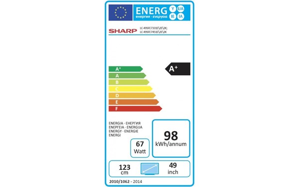SHARP LC-49SFE7452E - &Eacute;tiquette &eacute;nergie