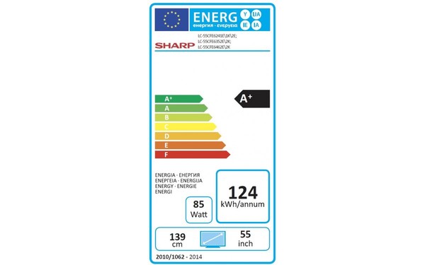 SHARP LC-55CFE6452E - &Eacute;tiquette &eacute;nergie