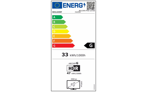 SKILLKORP M32 Curved - &Eacute;tiquette &eacute;nergie v2