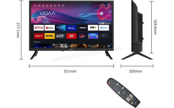 SMART-TECH 24HV10T1 - Vue de face + t&eacute;l&eacute;commande