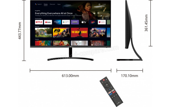 SMART-TECH 270S01FVF - Vue de face avec t&eacute;l&eacute;commande