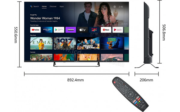 SMART-TECH 40FA20V3 - Vue de face avec t&eacute;l&eacute;commande