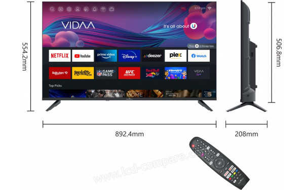 SMART-TECH 40FV10V1 - Vue de face avec t&eacute;l&eacute;commande