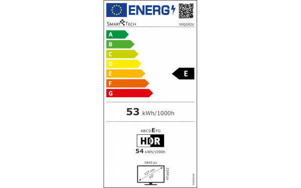 SMART-TECH 50QG02V - &Eacute;tiquette &eacute;nergie v2