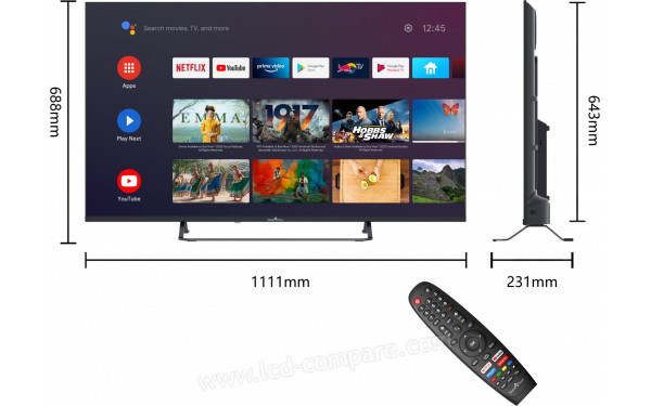 SMART-TECH 50UA10V3 - TV + T&eacute;l&eacute;commande