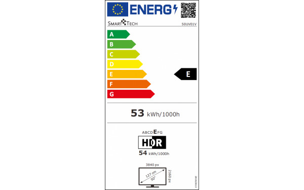 SMART-TECH 50UV01V - &Eacute;tiquette &eacute;nergie v2
