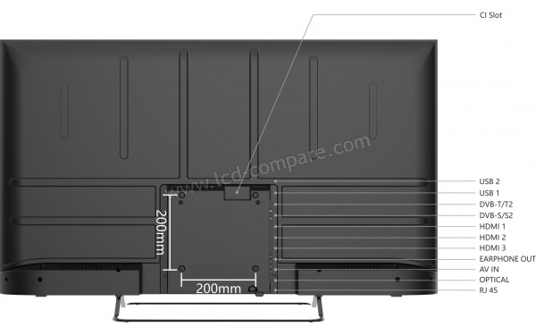 SMART-TECH 50UW02V - Vue de l'arri&egrave;re