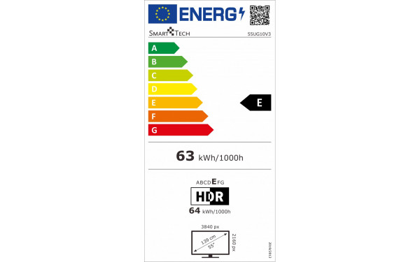 SMART-TECH 55UG10V3 - &Eacute;tiquette &eacute;nergie v2