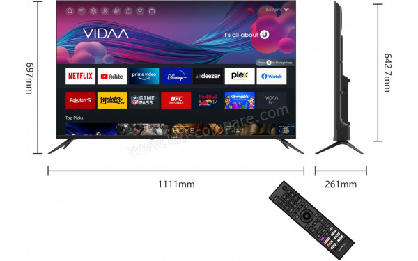 SMART-TECH 55UV10V1 - TV + T&eacute;l&eacute;commande