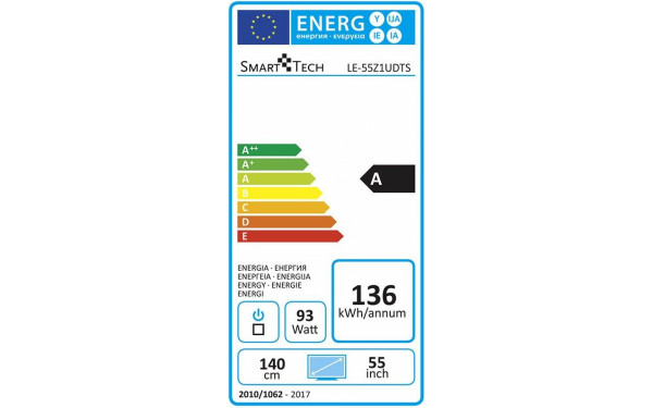 SMART-TECH LE-55Z1UDTS - &Eacute;tiquette &eacute;nergie