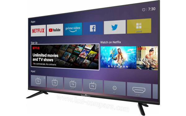 SMART-TECH SMT43F30UV2M1B1 - Vue 3/4 droite