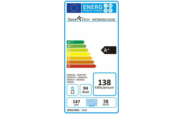SMART-TECH SMT58N30UC2M1B1 - &Eacute;tiquette &eacute;nergie