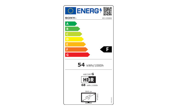 SONY KD-43X80K - &Eacute;tiquette &eacute;nergie v2