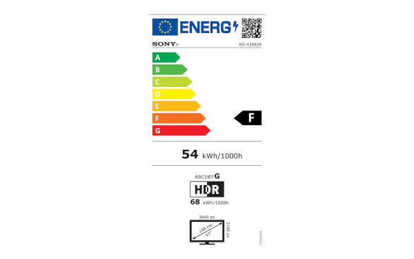 SONY KD-43X82K - &Eacute;tiquette &eacute;nergie v2