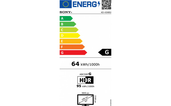 SONY KD-43X85J - &Eacute;tiquette &eacute;nergie v2