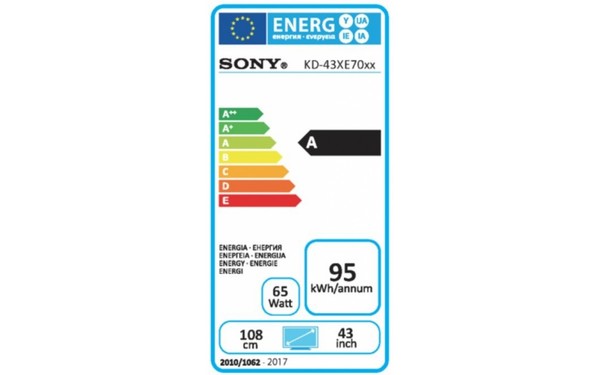 SONY KD-43XE7004 - &Eacute;tiquette &eacute;nergie