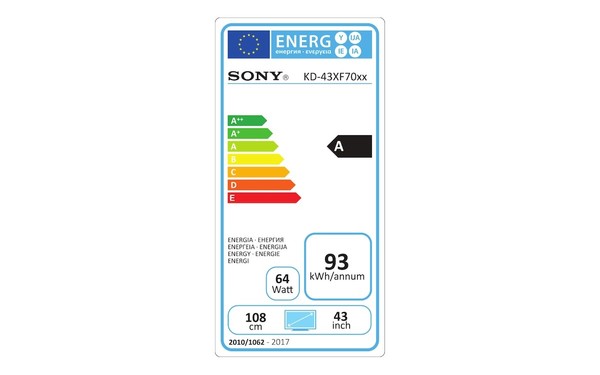 SONY KD-43XF7005 - &Eacute;tiquette &eacute;nergie