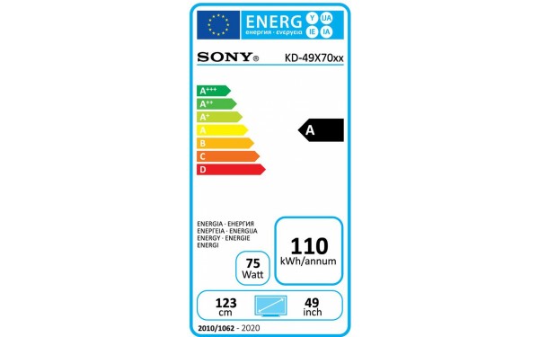SONY KD-49X7055 - &Eacute;tiquette &eacute;nergie