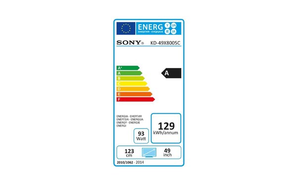 SONY KD-49X8005C - &Eacute;tiquette &eacute;nergie