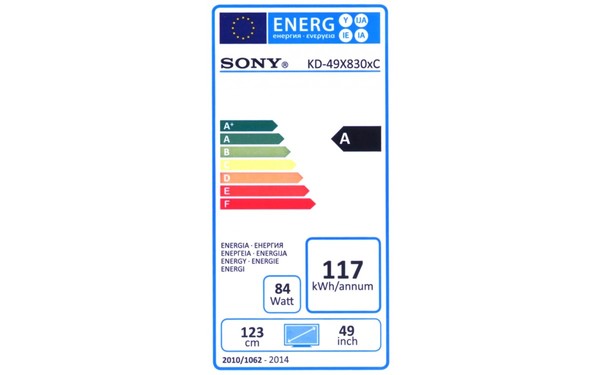 SONY KD-49X8305C - &Eacute;tiquette &eacute;nergie