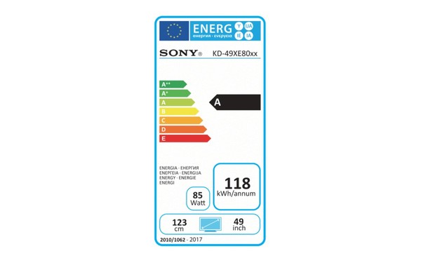 SONY KD-49XE8088 - &Eacute;tiquette &eacute;nergie