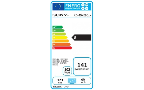 SONY KD-49XE9005 - &Eacute;tiquette &eacute;nergie