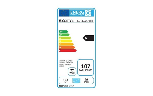 SONY KD-49XF7596 - &Eacute;tiquette &eacute;nergie