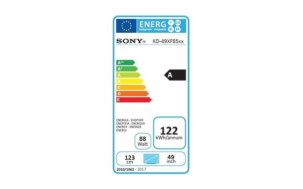 SONY KD-49XF8505 - &Eacute;tiquette &eacute;nergie