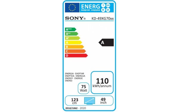 SONY KD-49XG7096 - &Eacute;tiquette &eacute;nergie