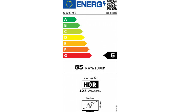 SONY KD-50X85J - &Eacute;tiquette &eacute;nergie v2