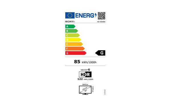 SONY KD-50X89J - &Eacute;tiquette &eacute;nergie v2