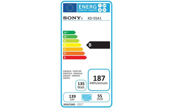 SONY KD-55A1 - &Eacute;tiquette &eacute;nergie