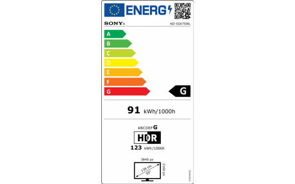 SONY KD-55X75WL - &Eacute;tiquette &eacute;nergie v2