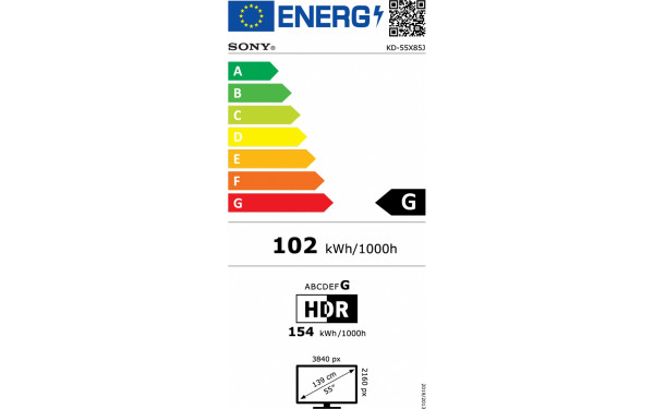 SONY KD-55X85JPAEP - &Eacute;tiquette &eacute;nergie v2