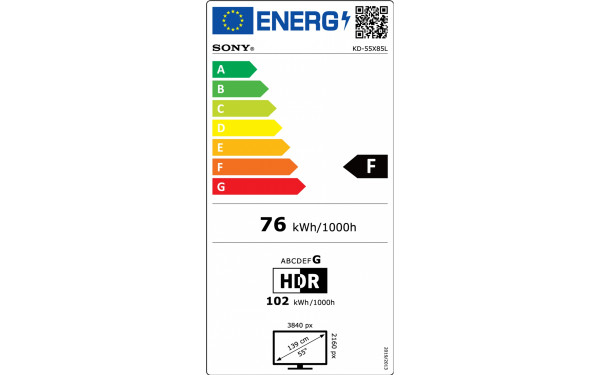 SONY KD-55X85L - &Eacute;tiquette &eacute;nergie v2