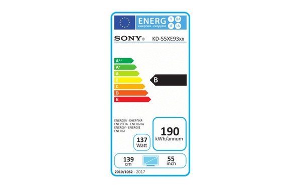 SONY KD-55XE9305 - &Eacute;tiquette &eacute;nergie