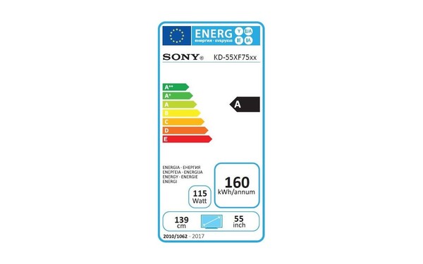 SONY KD-55XF7596 - &Eacute;tiquette &eacute;nergie