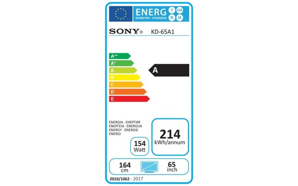 SONY KD-65A1 - &Eacute;tiquette &eacute;nergie
