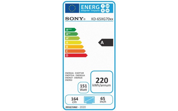 SONY KD-65XG7004 - &Eacute;tiquette &eacute;nergie